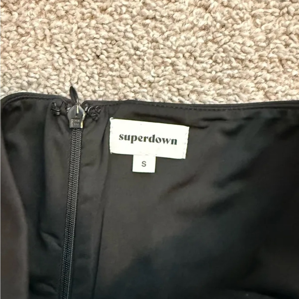 Black superdown cocktail dress